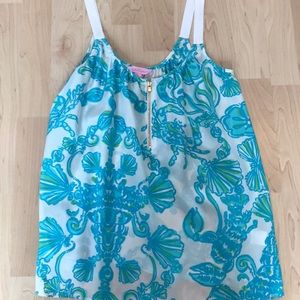 Lilly Pulitzer Chevonne Blue&White Silk Tank